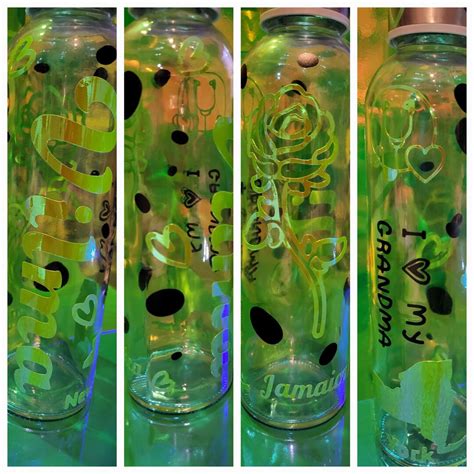 Glass Personalized Water Bottles Etsy