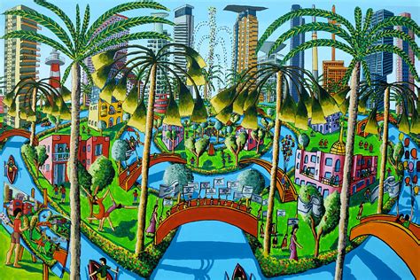 Tel Aviv Naive Paintings Raphael Perez Painting By Raphael Perez