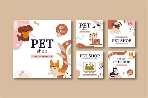 Dise O De Plantilla De Tienda De Mascotas Dibujada A Mano Vector Premium