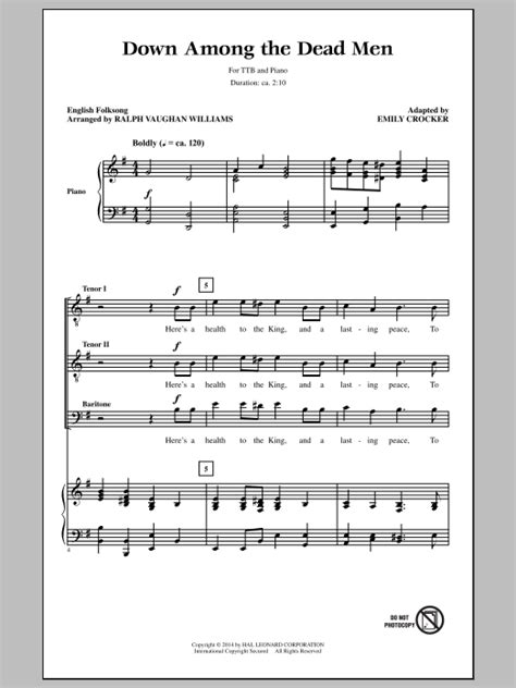 Down Among The Dead Men | Sheet Music Direct