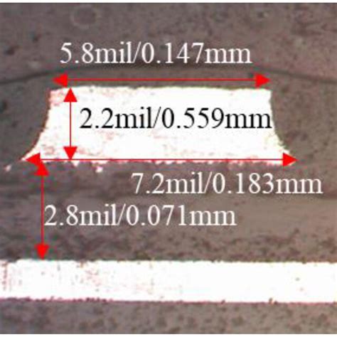 cross sectional image   microstrip  dimensions