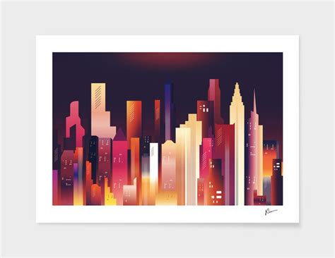 Nyc Skyline Art Print By Dragos Dinca Limited Edition From 299