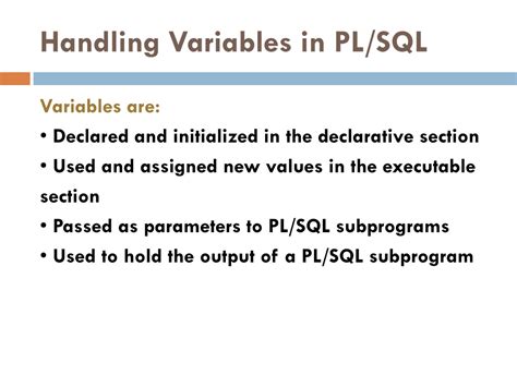 Ppt Introduction To Declaring Pl Sql Variables Powerpoint Presentation Id 8999900