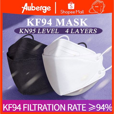 Auberge 50pcs Kf94 Face Mask Korean Kn94 Facemask Disposable 4PLY Kf94