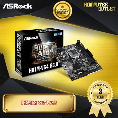 Jual ASROCK H81M VG4 R3 MOTHERBOARD INTEL GEN 4 H81 SOCKET LGA 1150