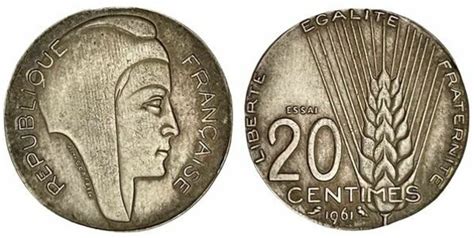 Reproduction Essai Du Concours De 20 Centimes Par Coeffin France