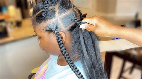 How To Large Knotless Braids W Curly Ends Coi Leray Braids Youtube