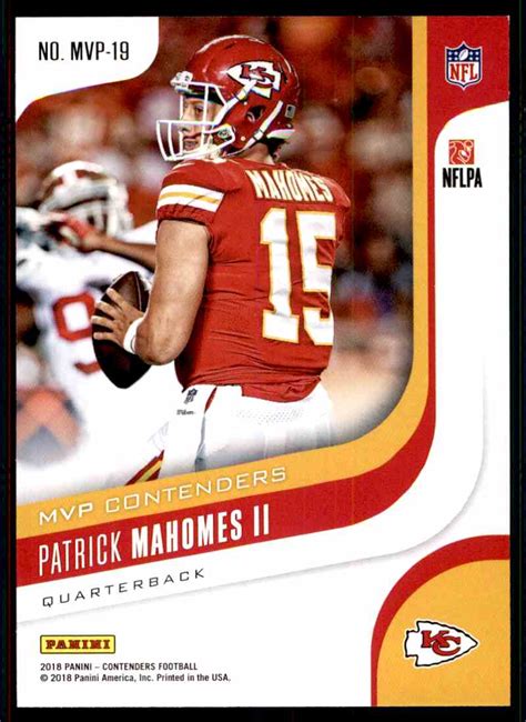 2018 Panini Contenders MVP Contenders Patrick Mahomes #MVP-19 on Kronozio