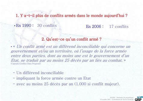 PPT TENSIONS ET CONFLITS ARMÉS DANS LE MONDE RÉSOLUTIONS ET