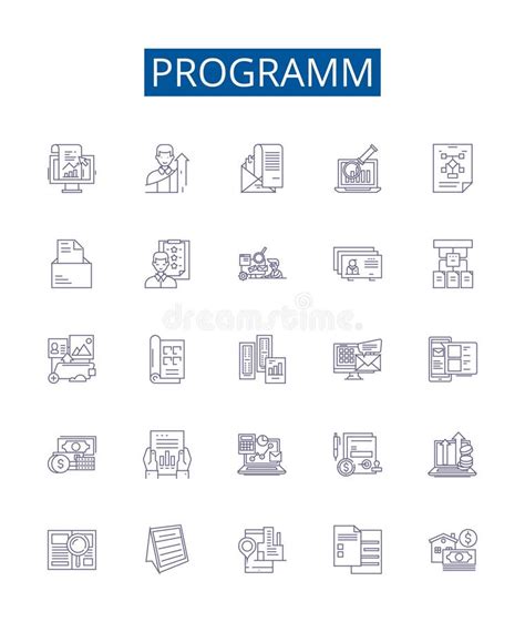 Programm Line Icons Signs Set Design Collection Of Program