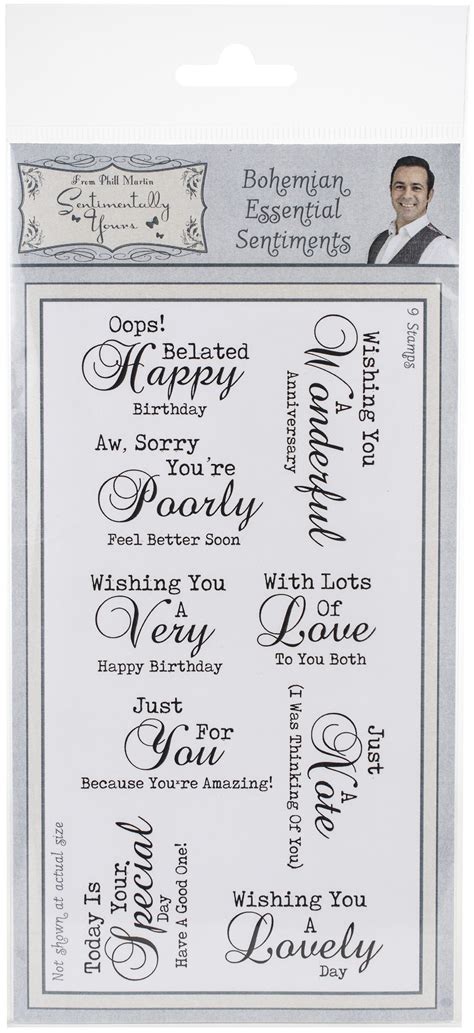 Sentimentally Yours By Phill Martin Dl Clear Stamps Bohemian Essential