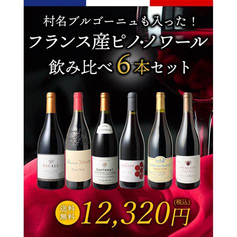 ワイン ワインセット 赤 赤ワイン フランス ピノ・ノワール 飲み比べ 6本 セット 村名クラス入 フランス産ピノだけ 第42弾