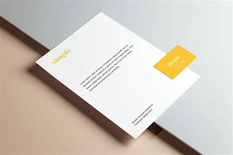 Simple Letterhead With Business Card Mockup Psd Free Psfiles