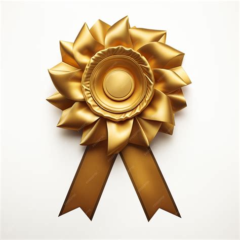 Premium Photo | A golden award ribbon isolated on white background