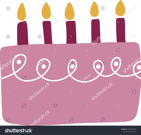 Birthday Cake Burning Candles Isolated On Stock Vector Royalty Free