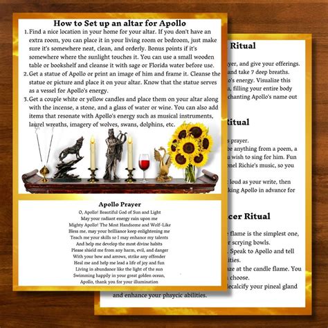 How To Work With Apollo Diy Altar Guide Hellenic Altar Guide Printable