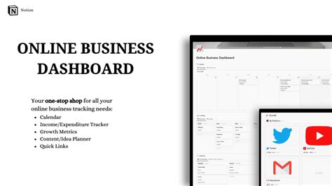 Online Business Dashboard Notionland Template Gallery