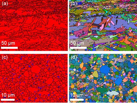 Ebsd Results For The Initial And Ultrafine Grained Ti Al V Alloy