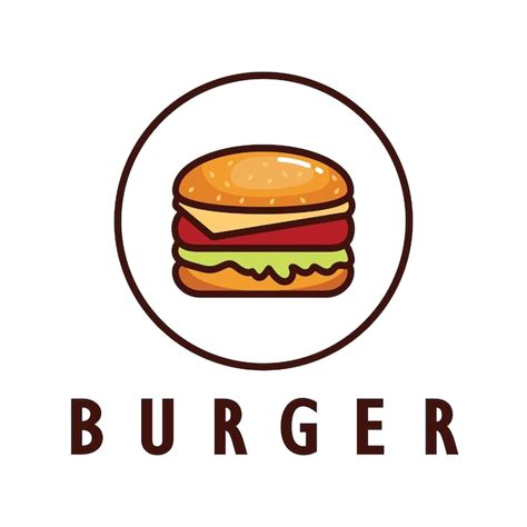 Ilustração do logotipo do hambúrguer emblema do restaurante café