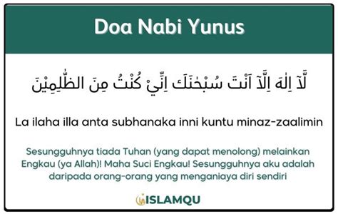 Doa Nabi Yunus Jawi Rumi Keistimewaan Islamqu