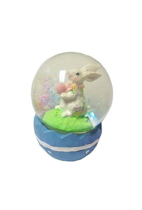 Gisela Graham Easter Bunny Egg Glitter Snow Globe Home Decoration