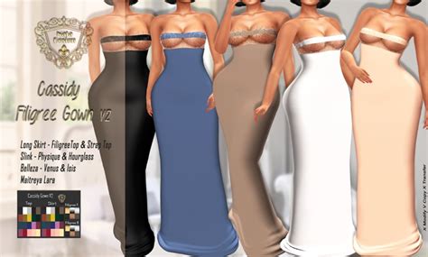 Second Life Marketplace Nd Cassidy Filigree Gown V2 Belleza Isis Freya Slink All Lara