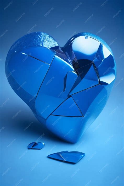 Premium AI Image | A blue broken heart