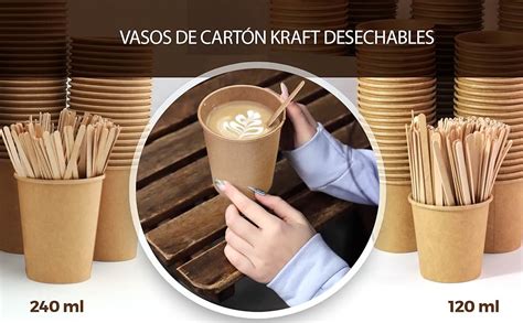 Vasos Desechables Caf Kraft De Ml Oz Vasos De Cart N