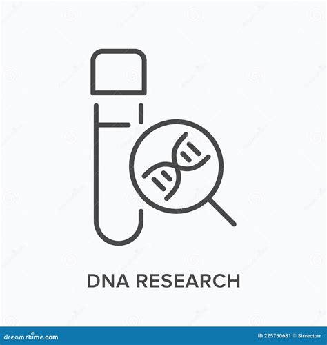 Icono De Línea Plana De Investigación De Dna Ilustración De Contorno