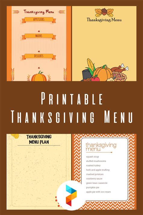 Thanksgiving Menu 11 Free Pdf Printables Printablee