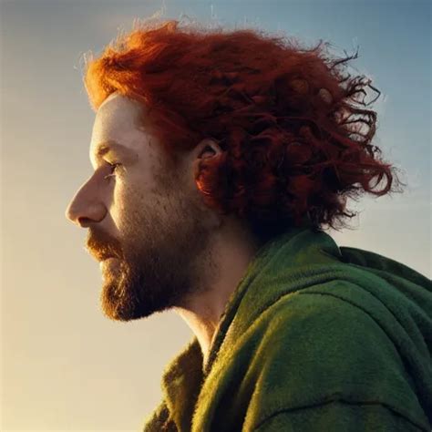 Side Profile Of A Rugged Man With Curly Red Hair Stable Diffusion