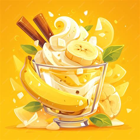 Creamy Banana Smoothie With Vanilla Extract Premium Ai Generated Vector