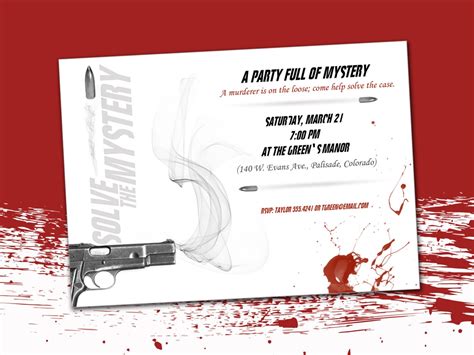 Murder Mystery Invitations Digital Download