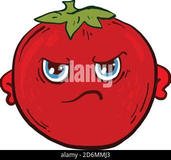 Tomate Enojado Ilustraci N Vectorial Sobre Fondo Blanco Imagen Vector