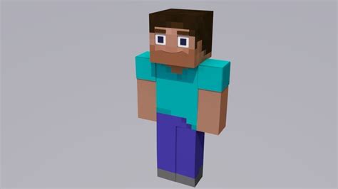 Minecraft Character Steve Free 3d Model Rigged Cgtrader