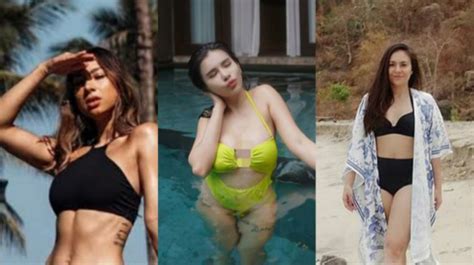 8 Potret Artis Pakai Bikini Adu Seksi Mana Yang Paling Hot