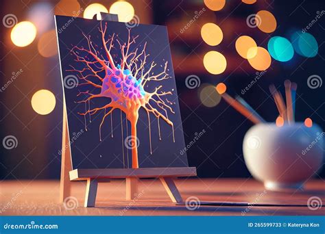 Neuron, Brain Cell on Canvas Painting, Ai Illustration Stock Illustration - Illustration of ...