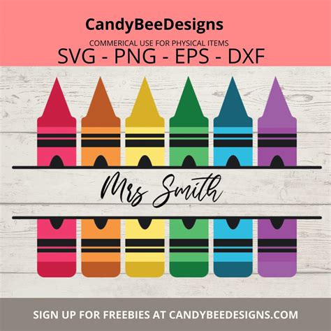 Crayon Split Monogram Svg Teacher Crayon Svg Crayon Shirt Etsy