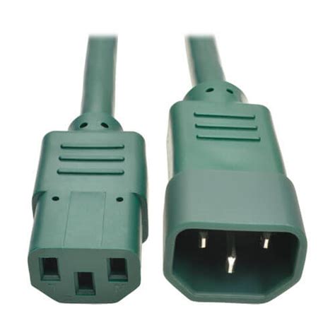 Heavy Duty C14 To C13 Computer Power Cord 2 Ft Green Eaton