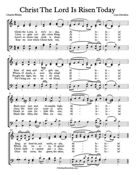 Free Choir Sheet Music – Christ The Lord Is Risen Today – Michael Kravchuk