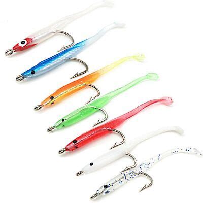 7cm 1g Lead Jig Head Artificial Soft Bait Worm Barbed Hook Fish Eel