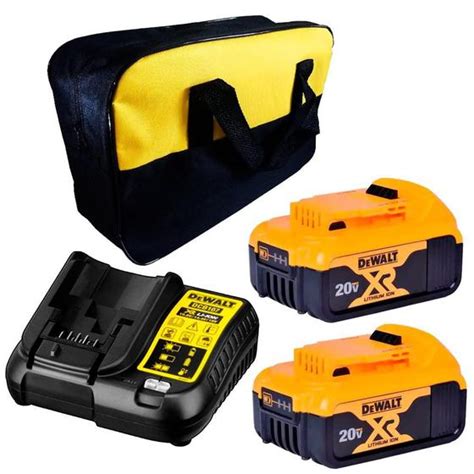 Kit 2 Baterias 5 0Ah 20V Carregador Bivolt DCB205 B3 DEWALT Bolsa