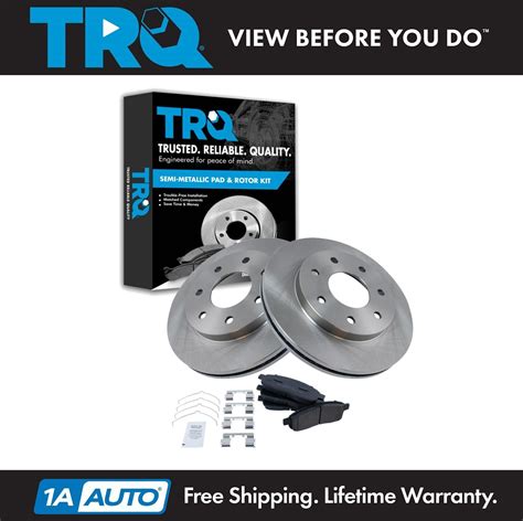 Trq Front Premium Posi Metallic Brake Pad Rotor Kit Lug For Ford