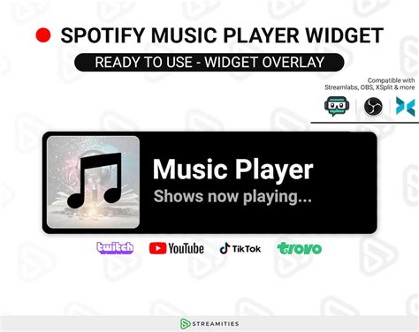 Twitch Spotify Music Player Widget Fully Customizable Stream Widget