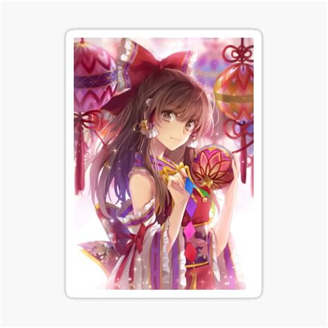 "Reimu Hakurei Touhou Fanart" Sticker for Sale by Spacefoxart | Redbubble