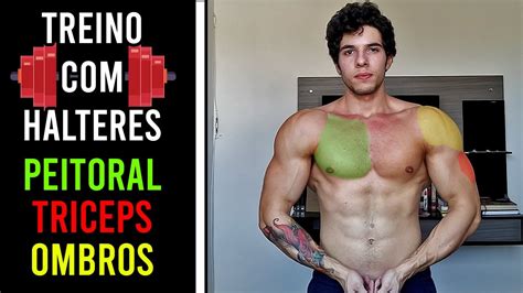 Treino De Peito E TrÍceps Com Halteres Em Casa Youtube