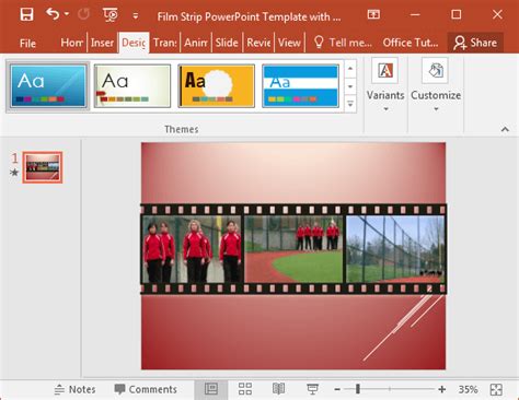 Filmstrip PowerPoint Template With Sample Video Clips