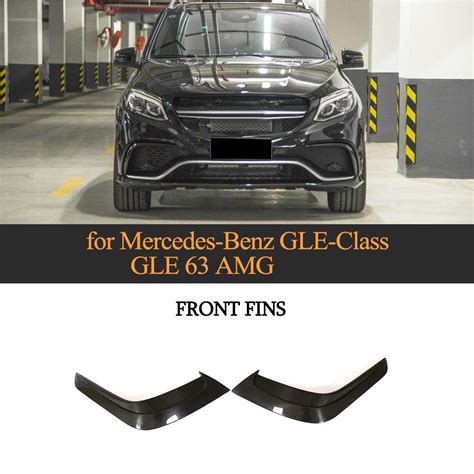 B Style Carbon Fiber Front Bumper Fins For Mercedes Benz Gle Class Gle