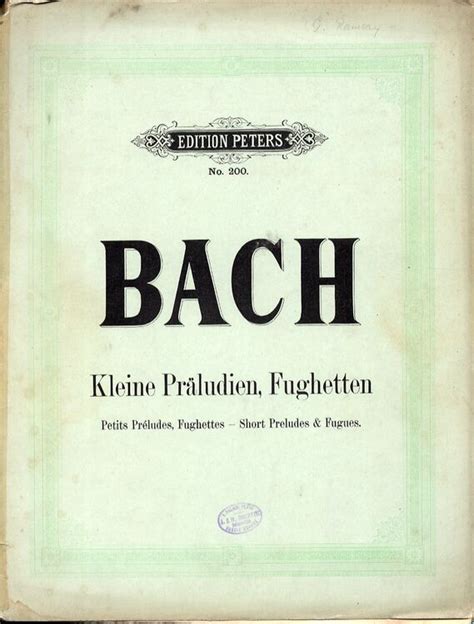 Bach Preludes And Fugues For The Organ Edition Peters No