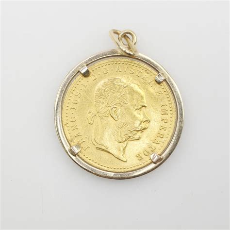 Franz Joseph I Austrian Gold Coin In Pendant Property Room